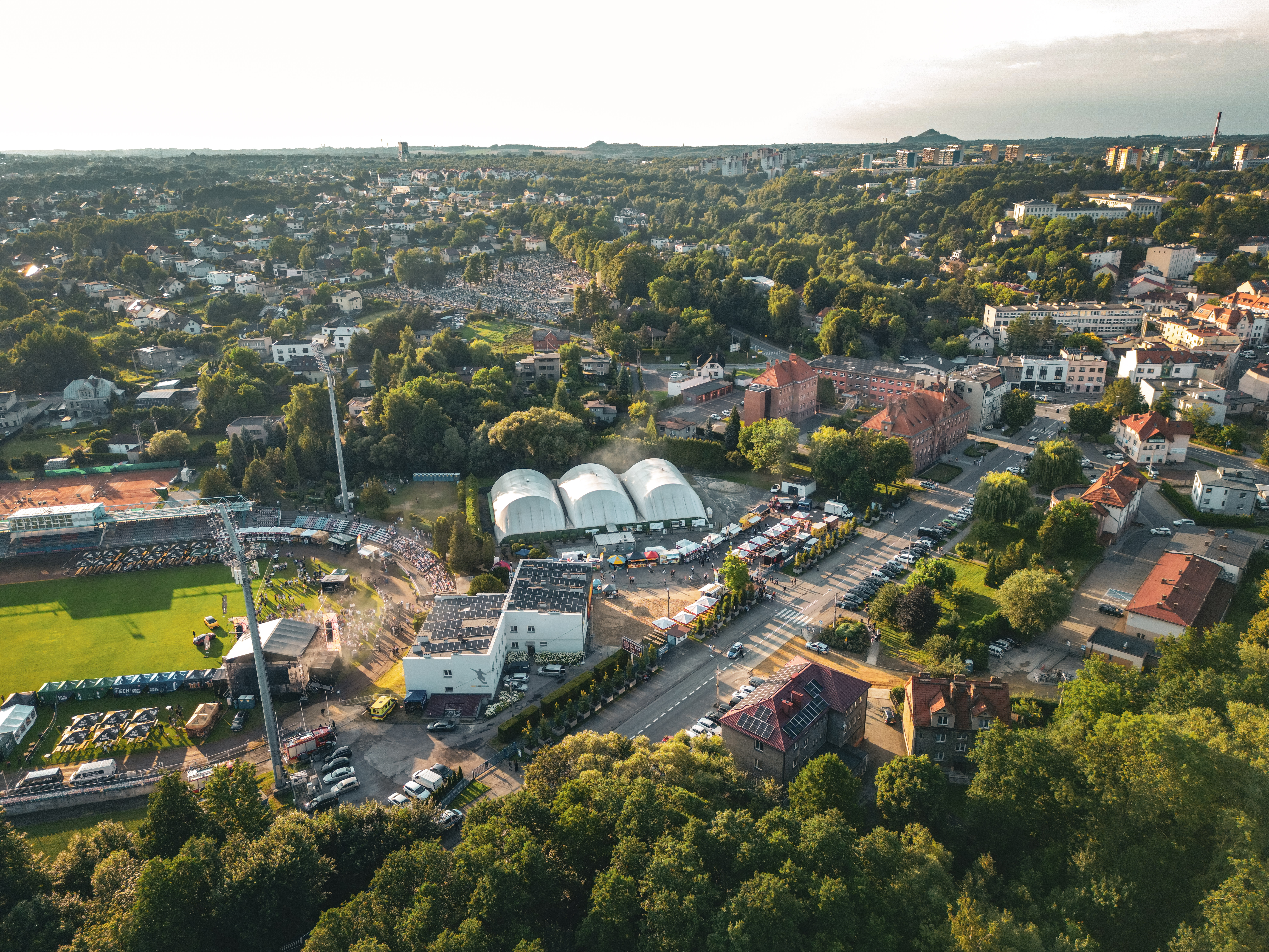 Widok na&nbsp;Stadion Aleja z&nbsp;lotu ptaka